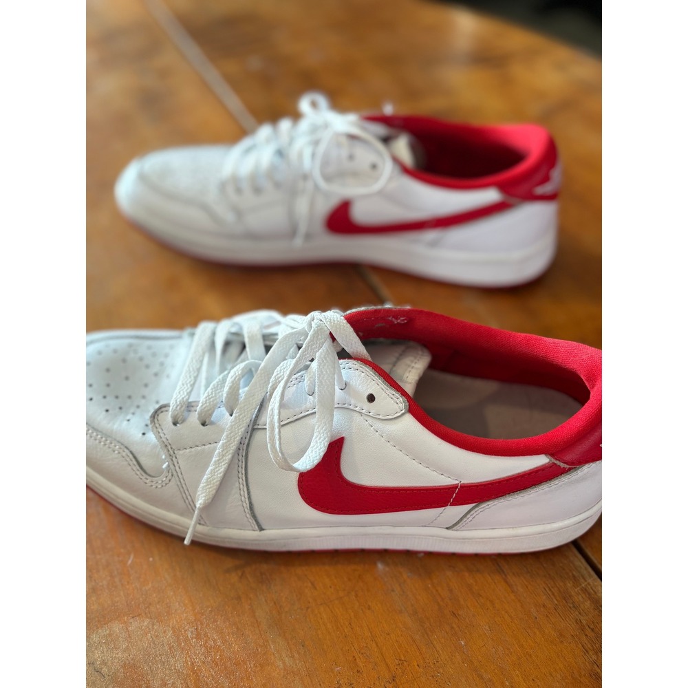 Nike Jordan Air Jordan 1 Low Mens 12 Sneakers White University Red CZ0790-161 - Picture 2 of 10